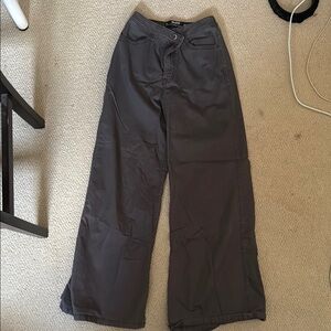 Womens Hollister Gray Wide Leg Pants with Relaxed Fit